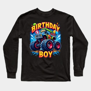 Birthday Boy 5 Years - Monster Truck (possibility of personalization with name) Long Sleeve T-Shirt